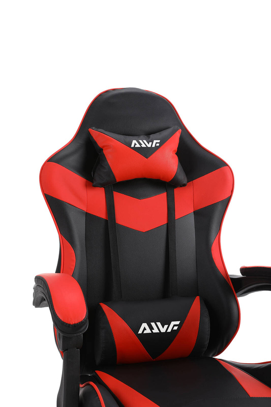 Fotel dla gracza gamingowy krzesło kubełkowy mocny ergonomiczny biurowy czarno-czerwony Milan