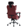 Fotel ergonomiczny biurowy obrotowy z podnóżkiem do biurka bordowy Office
