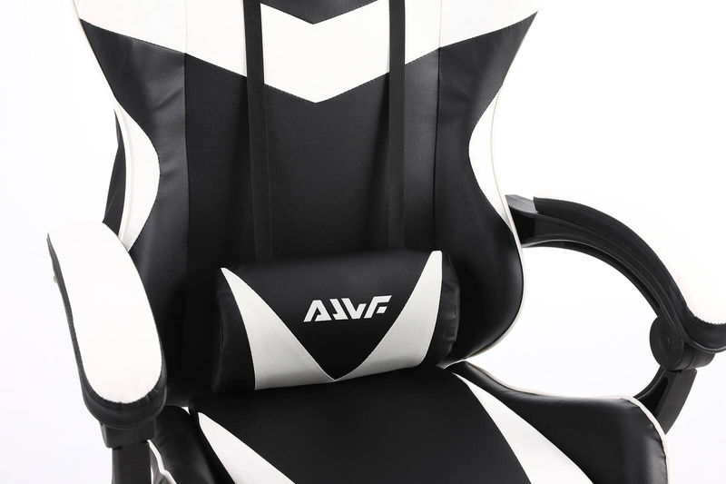 Fotel gamingowy krzesło dla gracza kubełkowy ergonomiczny biurowy biało-czarny Milan