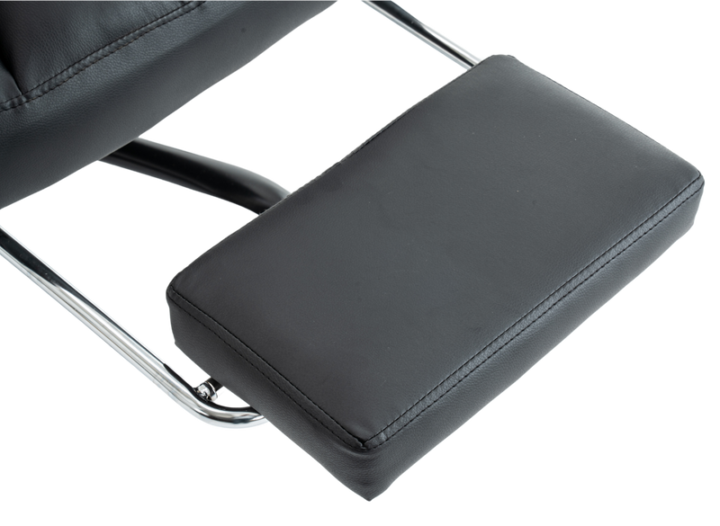 Fotel biurowy ergonomiczny obrotowy krzesło z podnóżkiem czarno-biały Premium