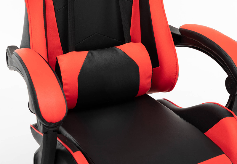 Fotel gramingowy krzesło dla gracza biurowy kubełkowy obrotowy czarno-czerwony Vito