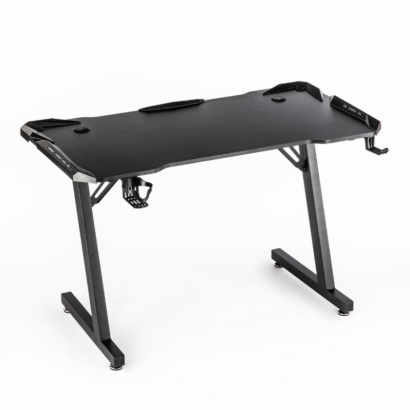 Biurko dla gracza komputerowe gamingowe LED 120x60 czarne Apollo