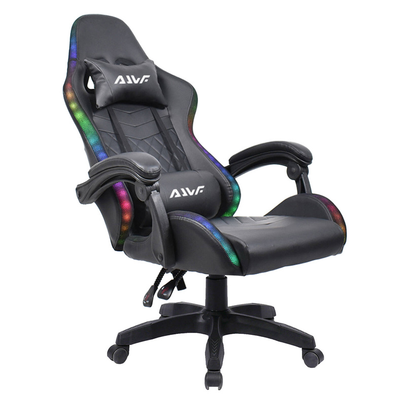 Fotel gamingowy krzesło dla gracza kubełkowy ergonomiczny biurowy czarny LED Funky