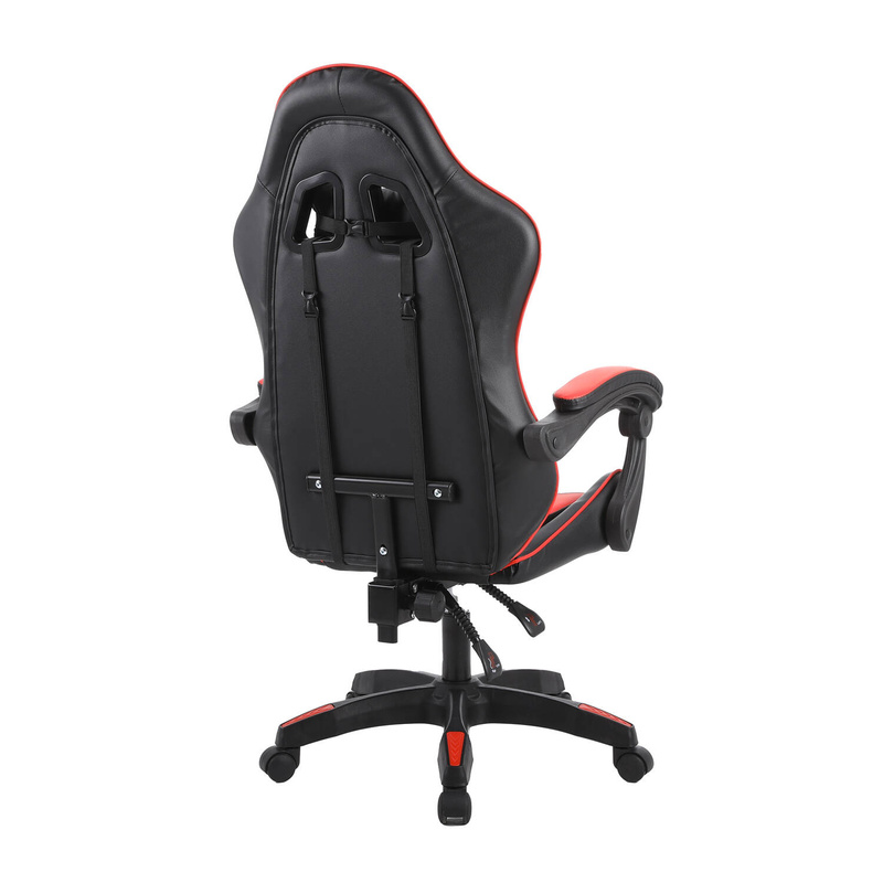 Fotel dla gracza gamingowy krzesło kubełkowy mocny ergonomiczny biurowy czarno-czerwony Milan