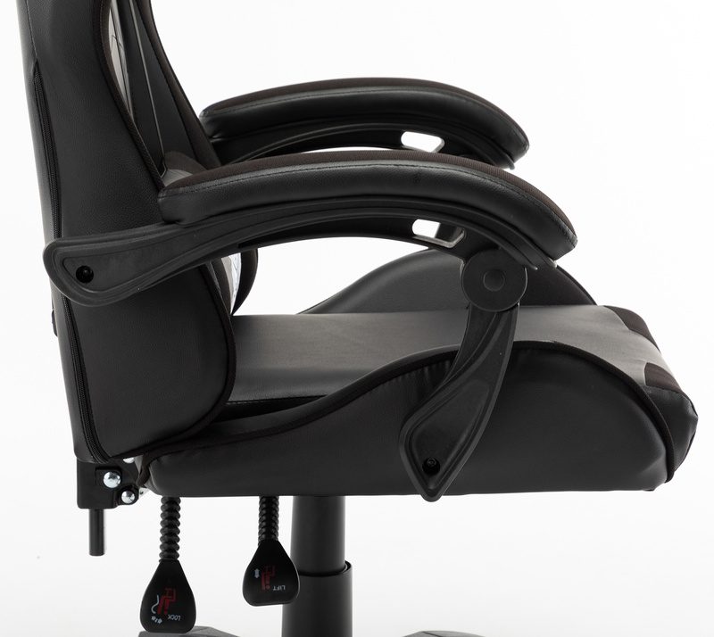 Fotel biurowy dla gracza gamingowy krzesło kubełkowe obrotowy czarny Vito