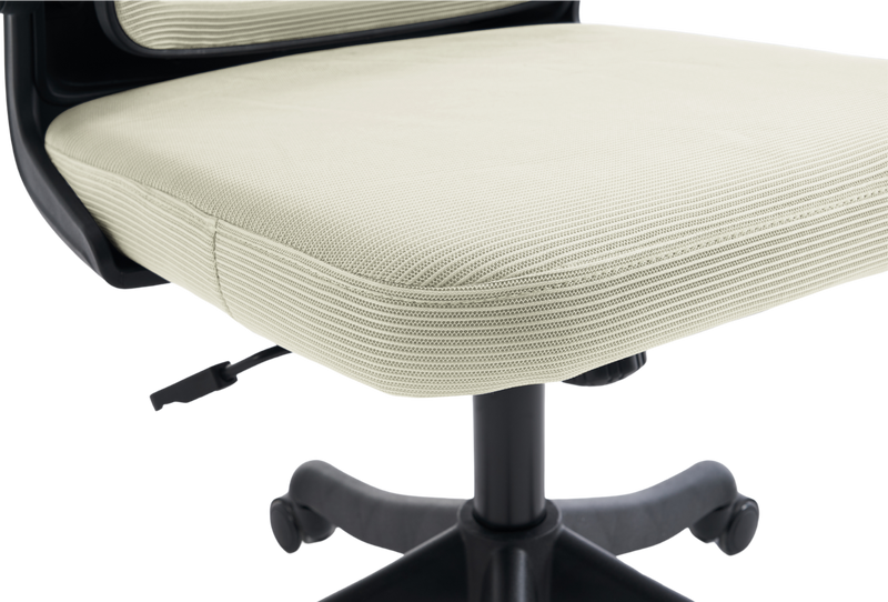 Fotel biurowy ergonomiczny obrotowy siateczkowy bujany beżowo-czarny Classic