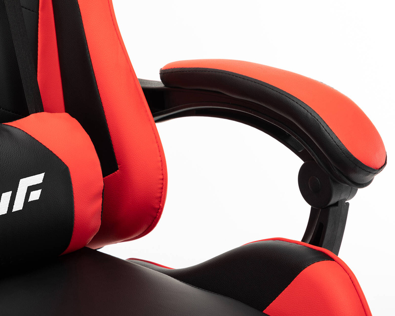 Fotel gramingowy krzesło dla gracza biurowy kubełkowy obrotowy czarno-czerwony Vito