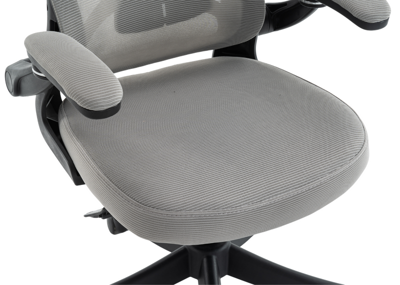 Fotel biurowy ergonomiczny obrotowy siateczkowy bujany krzesło szary Prime