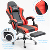 Fotel dla gracza ergonomiczny gamingowy obrotowy krzesło z podnóżkiem czerwono-czarny Boss