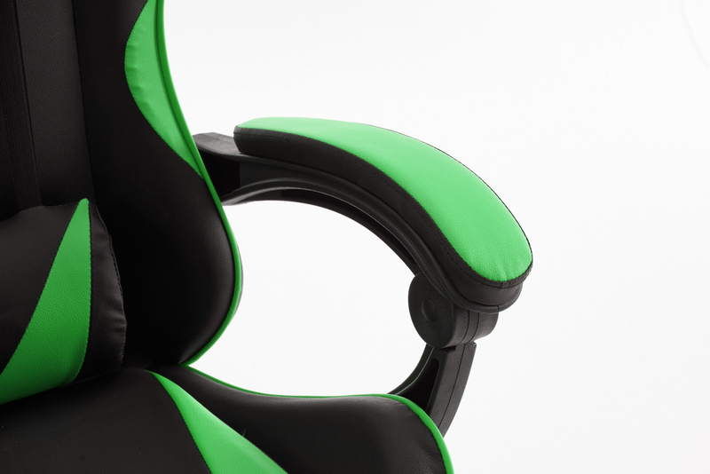 Fotel dla gracza gamingowy biurowy ergonomiczny z podnóżkiem krzesło obrotowe zielono-czarny Sienna