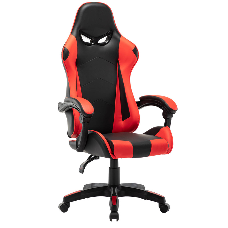 Fotel gramingowy krzesło dla gracza biurowy kubełkowy obrotowy czarno-czerwony Vito