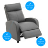 Fotel rozkładany wypoczynkowy relaksacyjny szary Chuck