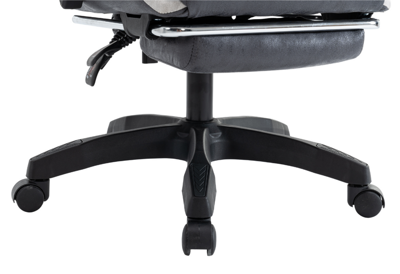 Fotel gamingowy z podnóżkiem ekoskóra krzesło dla gracza biurowy ergonomiczny czarno-szary Empo