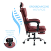 Fotel ergonomiczny biurowy obrotowy z podnóżkiem do biurka bordowy Office