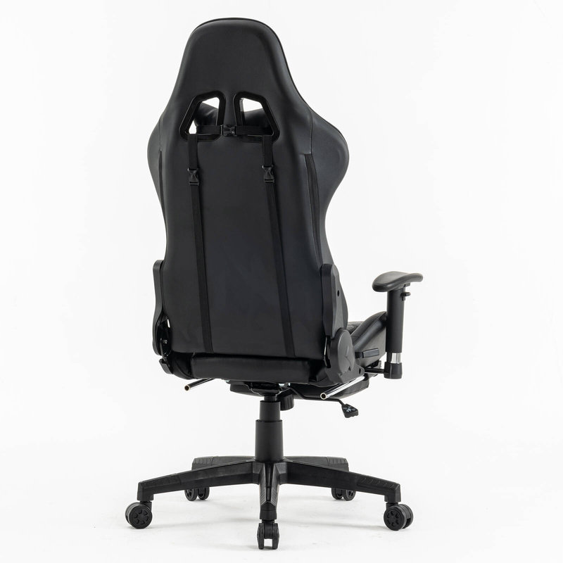 Fotel dla gracza gamingowy ergonomiczny krzesło z podnóżkiem czarny Zeus Carbon