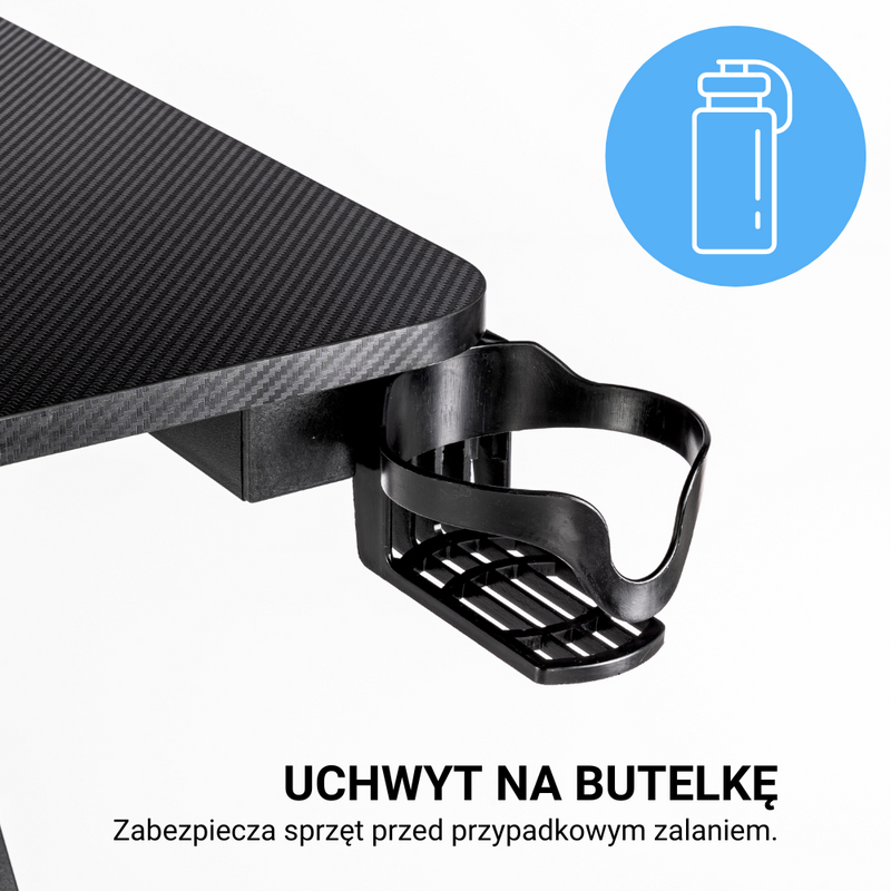 Biurko dla gracza komputerowe gamingowe 120x60 czarne Artemis