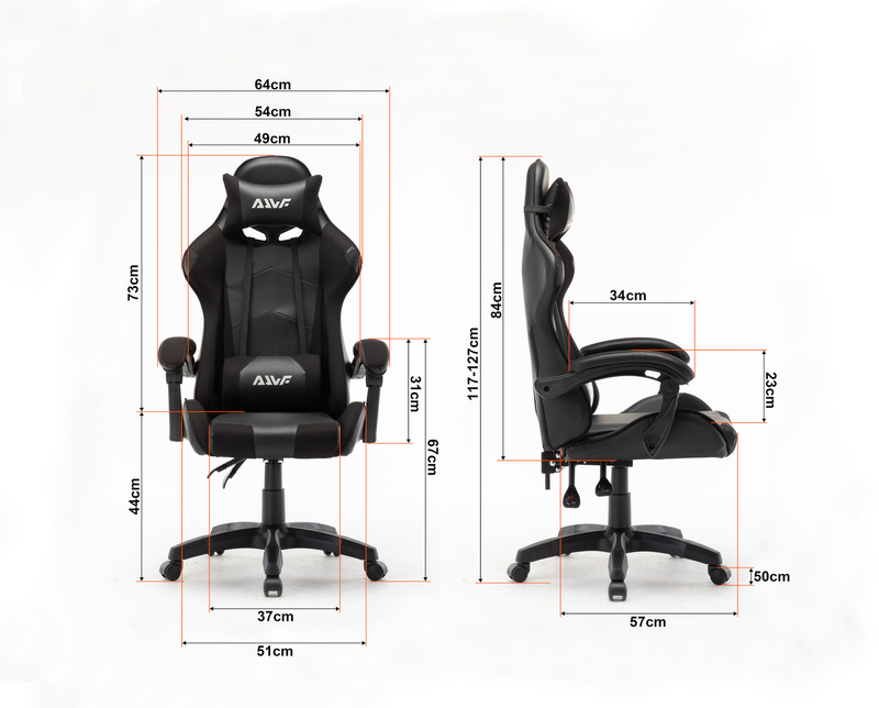Fotel biurowy dla gracza gamingowy krzesło kubełkowe obrotowy czarny Vito