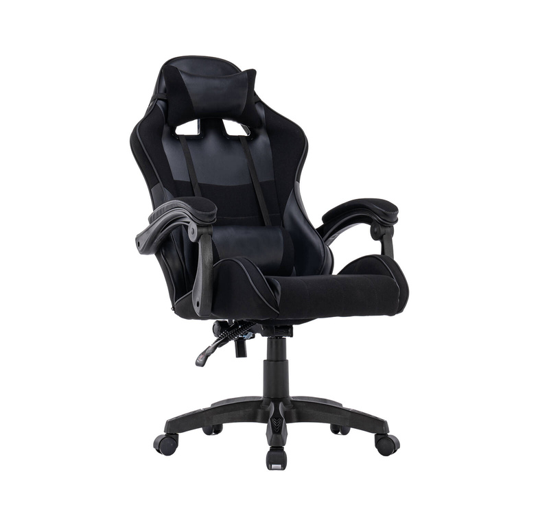 Fotel dla gracza gamingowy krzesło ergonomiczny obrotowy biurowy czarny King