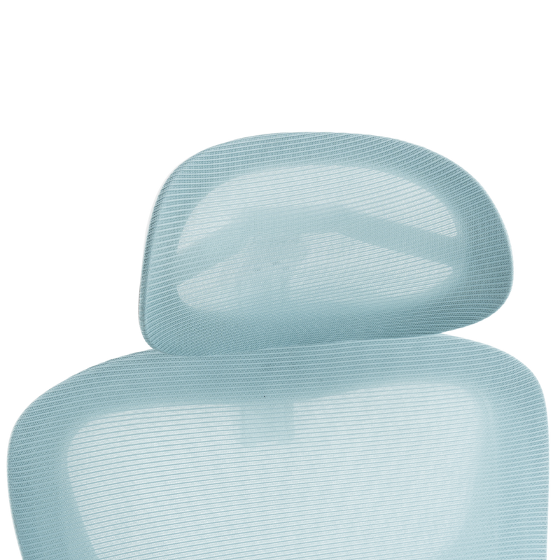 Fotel biurowy ergonomiczny obrotowy siateczkowy bujany krzesło błękitno-biały Prime