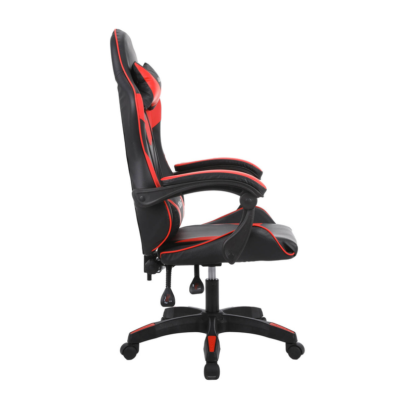 Fotel dla gracza gamingowy krzesło kubełkowy mocny ergonomiczny biurowy czarno-czerwony Milan