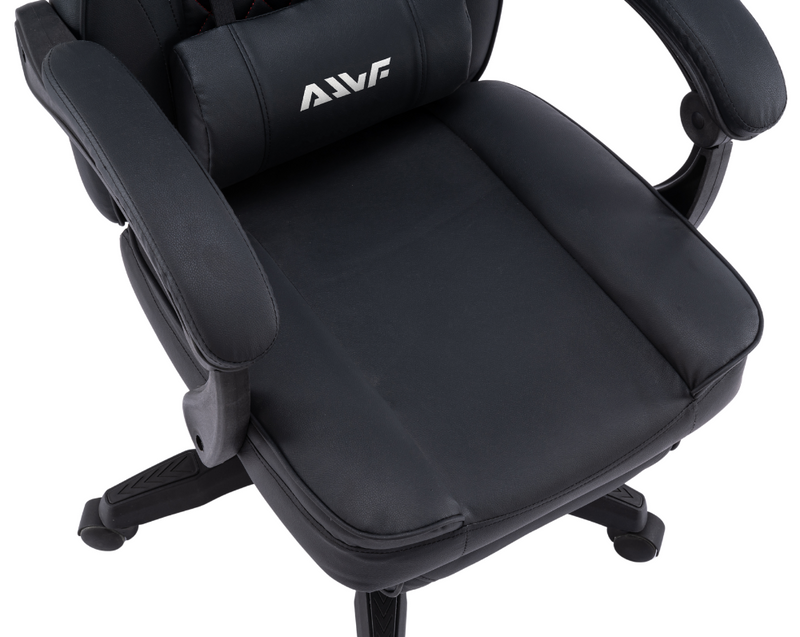 Fotel gamingowy z podnóżkiem ekoskóra krzesło dla gracza biurowy ergonomiczny czarny Champion