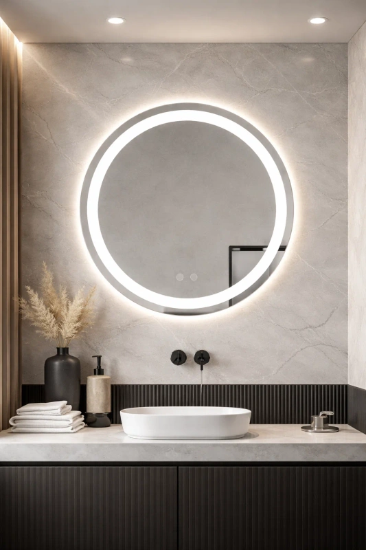 Lustro podświetlane LED ANTI-FOG 60 cm okrągłe J112