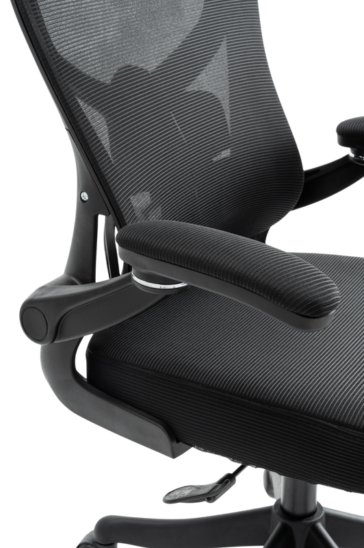 Fotel biurowy ergonomiczny obrotowy siateczkowy bujany krzesło czarny Prime