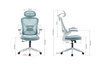Fotel biurowy ergonomiczny obrotowy siateczkowy bujany krzesło błękitno-biały Prime