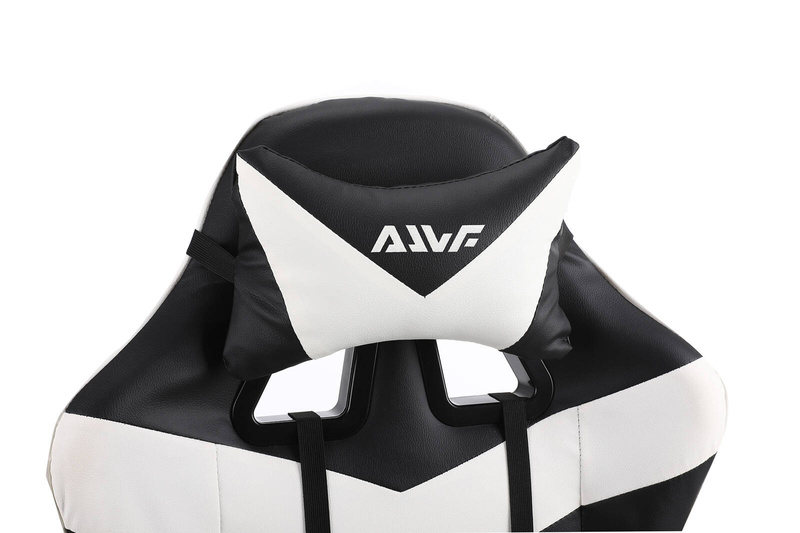 Fotel gamingowy krzesło dla gracza kubełkowy ergonomiczny biurowy biało-czarny Milan