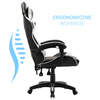 Fotel gamingowy krzesło dla gracza kubełkowy biurowy obrotowy czarno-biały Vito