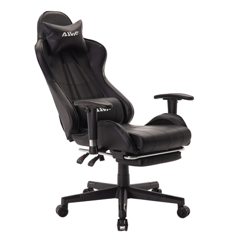 Fotel dla gracza gamingowy ergonomiczny krzesło biurowe z podnóżkiem czarny Corpo