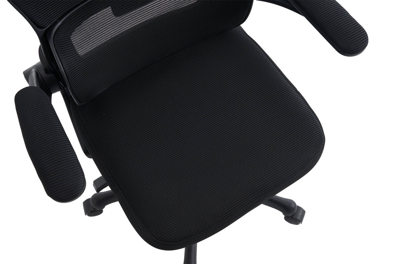 Fotel biurowy ergonomiczny obrotowy siateczkowy bujany krzesło czarny Classic