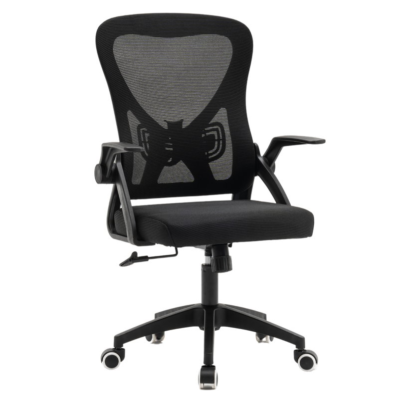 Fotel biurowy ergonomiczny obrotowy siateczkowy bujany krzesło czarny Simple