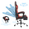 Fotel dla gracza ergonomiczny gamingowy obrotowy krzesło z podnóżkiem czerwono-czarny Boss
