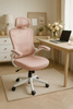 Fotel biurowy ergonomiczny obrotowy siateczkowy bujany krzesło różowo-biały Prime