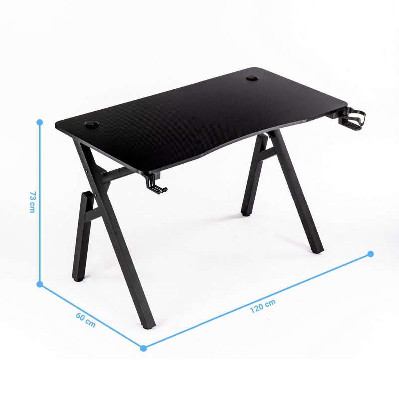 Biurko dla gracza komputerowe gamingowe 120x60 czarne Artemis