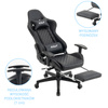Fotel dla gracza gamingowy ergonomiczny krzesło z podnóżkiem czarny Zeus Carbon