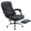 Fotel biurowy ergonomiczny obrotowy bujany krzesło z podnóżkiem ekoskóra czarny Comfort