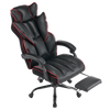 Fotel biurowy ergonomiczny obrotowy krzesło z podnóżkiem czarno-czerwony Premium