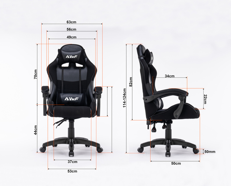 Fotel dla gracza gamingowy krzesło ergonomiczny obrotowy biurowy czarny King