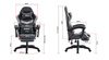 Fotel gamingowy z podnóżkiem ekoskóra krzesło dla gracza biurowy ergonomiczny czarno-szary Empo