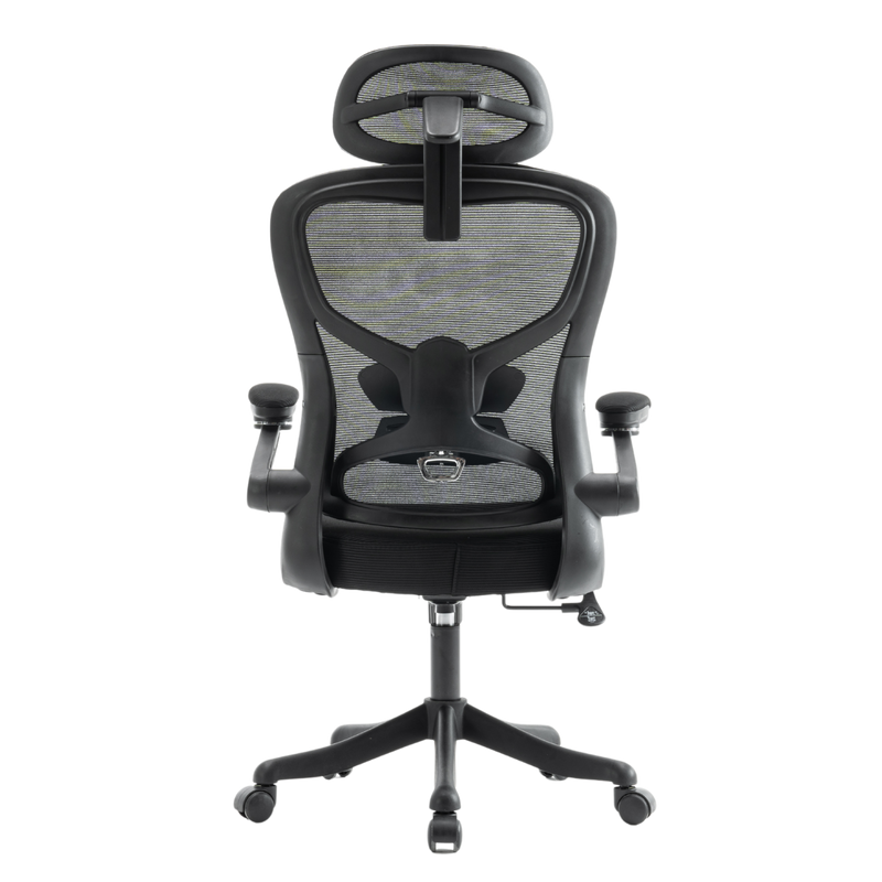 Fotel biurowy ergonomiczny obrotowy siateczkowy bujany krzesło czarny Prime