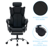 Fotel biurowy ergonomiczny obrotowy krzesło z podnóżkiem czarny Office