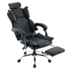 Fotel biurowy ergonomiczny obrotowy krzesło z podnóżkiem czarny Office