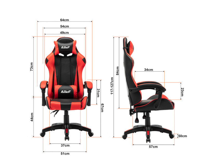 Fotel gramingowy krzesło dla gracza biurowy kubełkowy obrotowy czarno-czerwony Vito