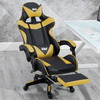 Fotel dla gracza gamingowy biurowy ergonomiczny z podnóżkiem krzesło obrotowe żółto-czarny Sienna