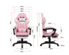 Fotel dla gracza gamingowy biurowy ergonomiczny z podnóżkiem krzesło obrotowe biało-różowy Sienna