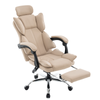 Fotel ergonomiczny biurowy obrotowy z podnóżkiem do biurka beżowy Office