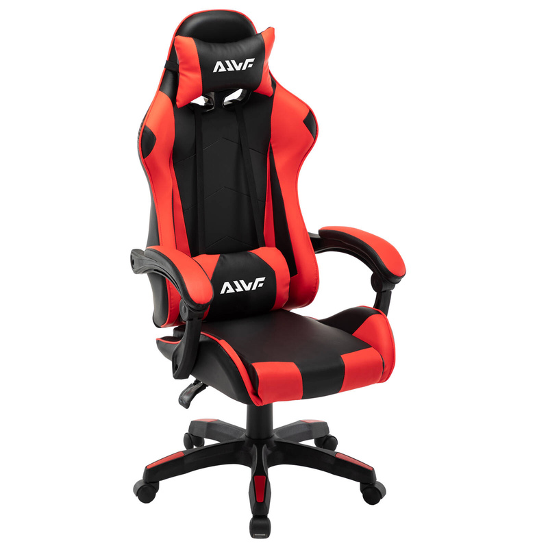 Fotel gramingowy krzesło dla gracza biurowy kubełkowy obrotowy czarno-czerwony Vito