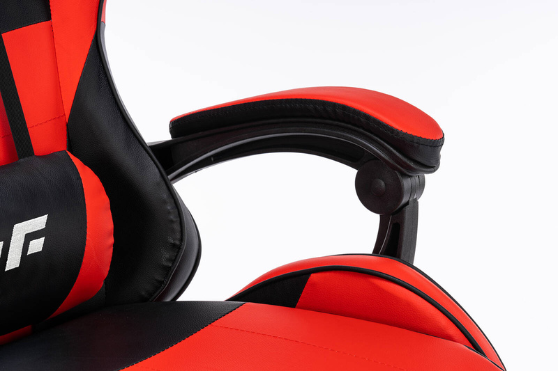 Fotel dla gracza gamingowy kubełkowy krzesło obrotowy czarno-czerwony Prince